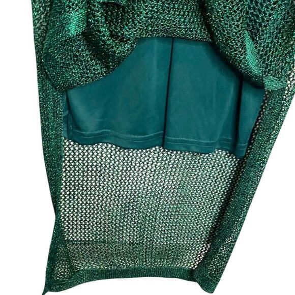 A New Day Openwork Midi Mesh Dress Womens Sm Shiny Glam Party Resortwear Beachy - Picture 3 of 11